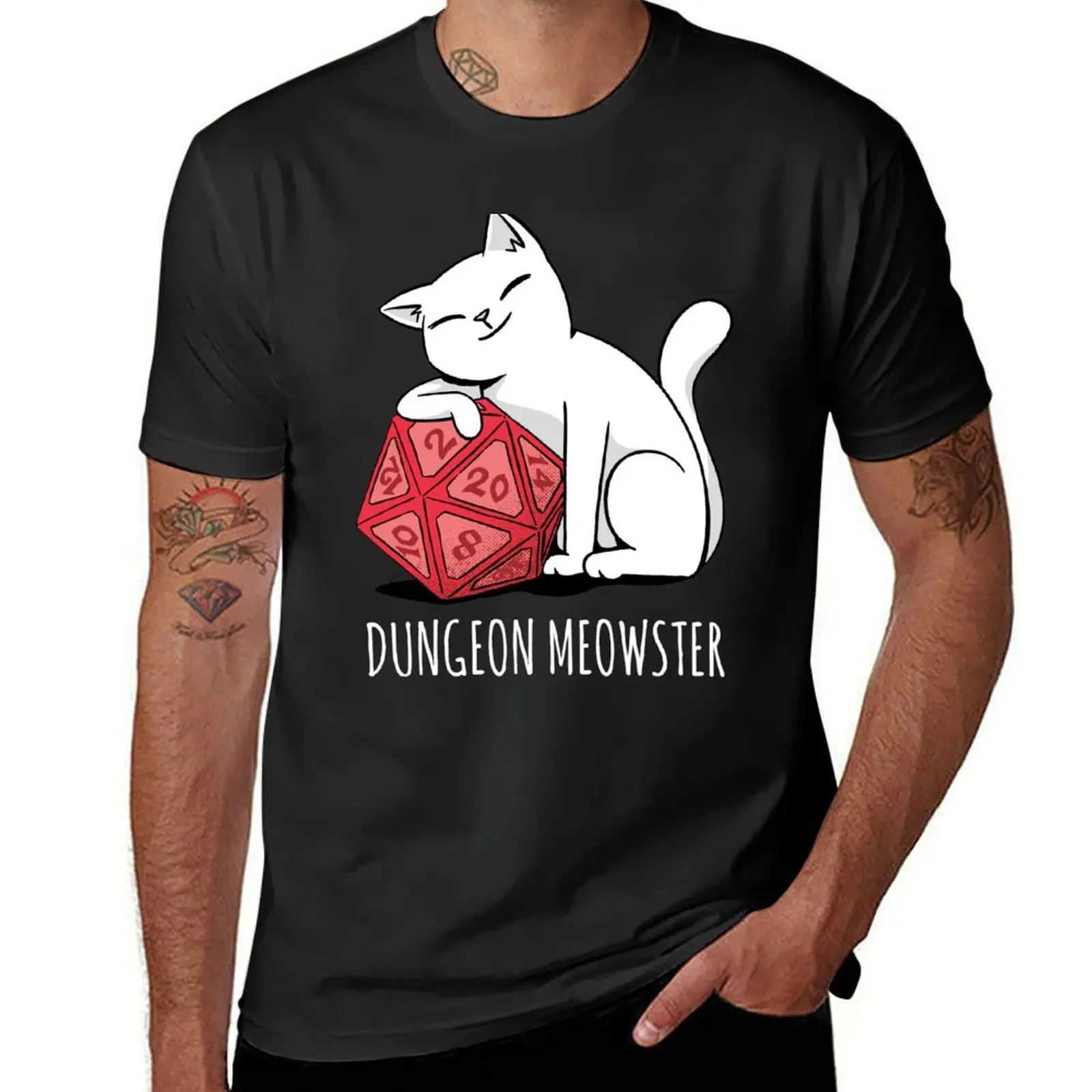 

Dungeon Meowster Funny DnD Tabletop Gamer Cat D20 T-Shirt oversizeds oversized t shirt men