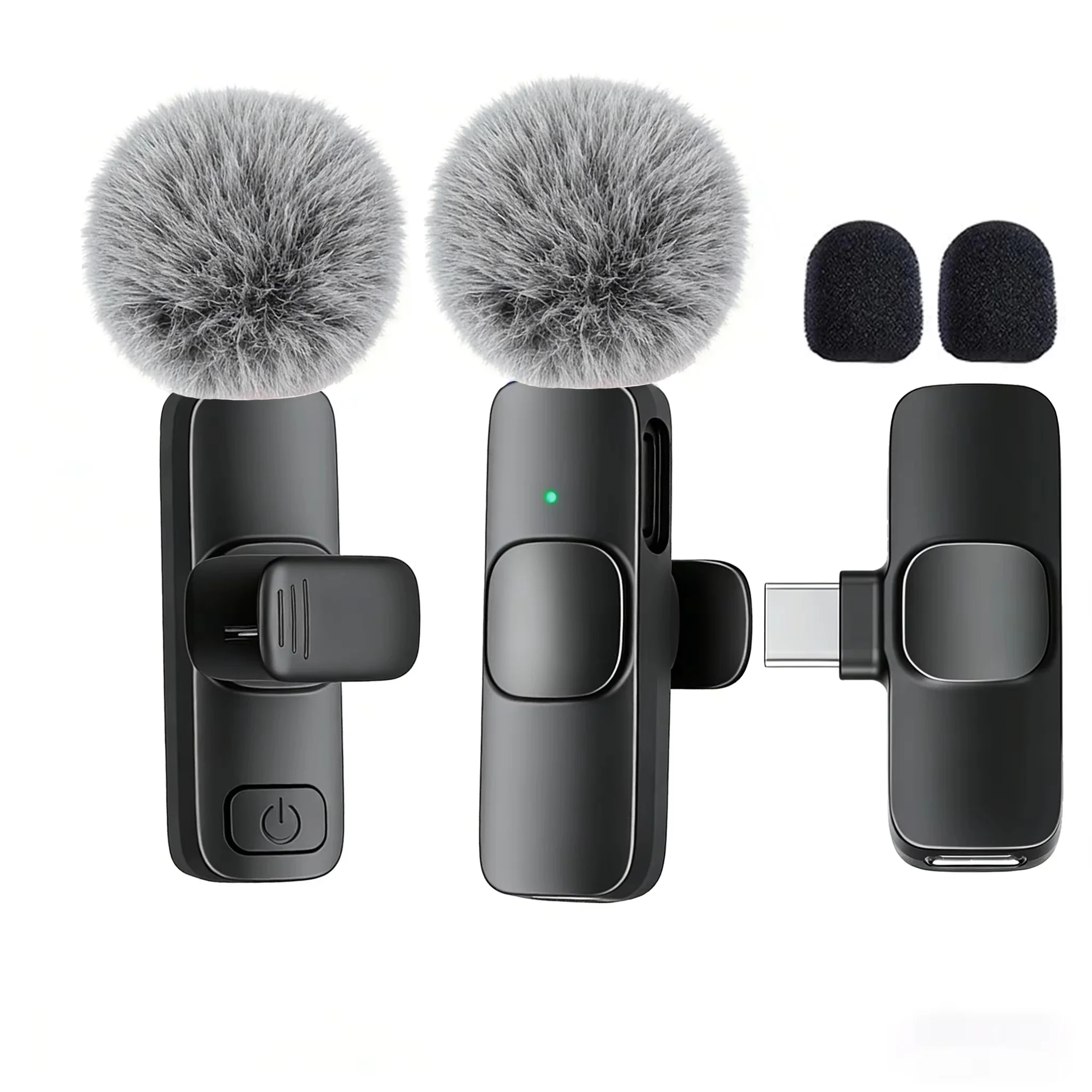 Type-C Port Professional Wireless Lavalier Microphone for Smartphones, Computers and Cameras, Plug and Play
