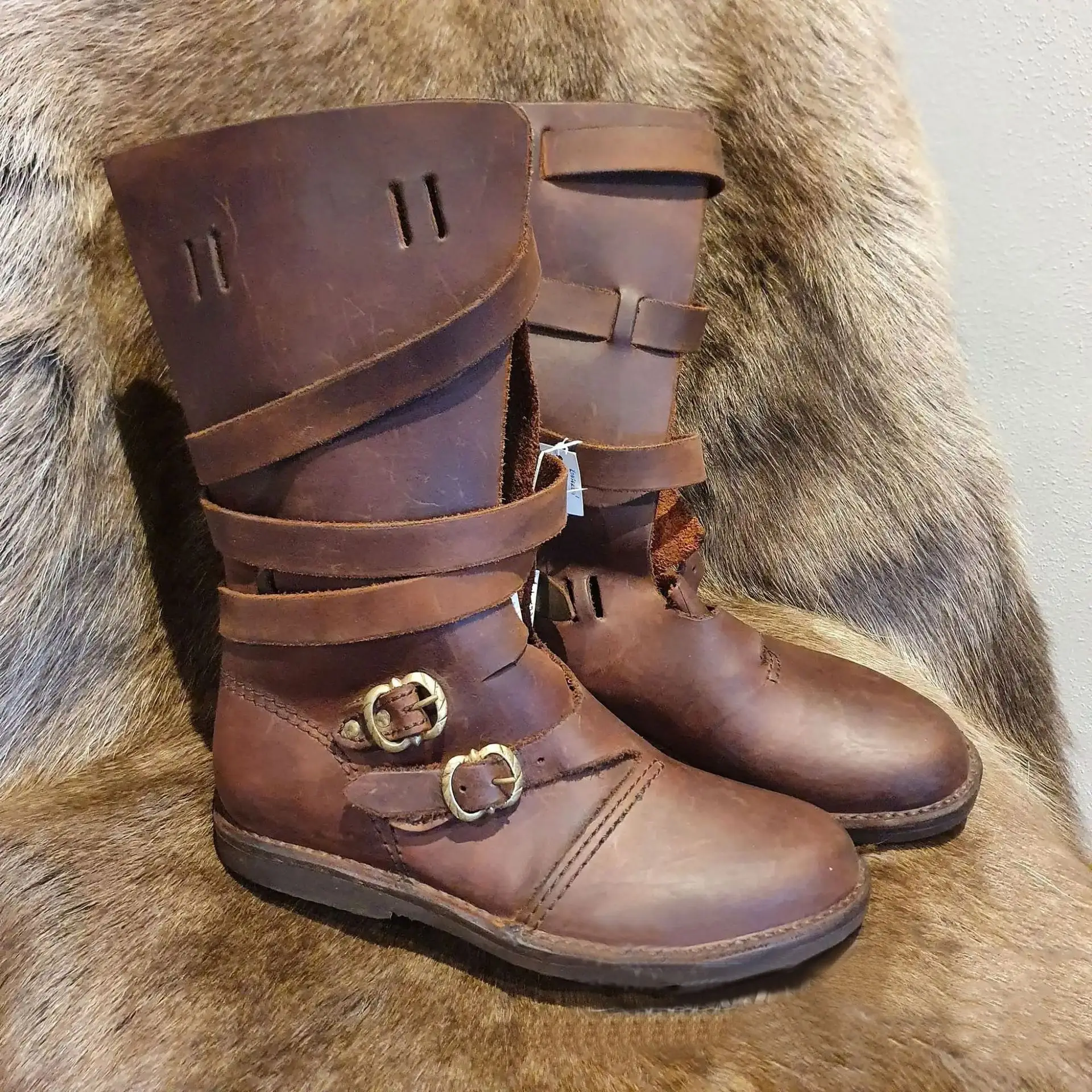 Mittelalterliche Piraten- und Ritterstiefel für Cosplay, Neue Europäische und Amerikanische Renaissance-Römerschuhe, Rollenspiel-Stiefel mit Runder Spitze und Niedrigem Absatz – Detail 3