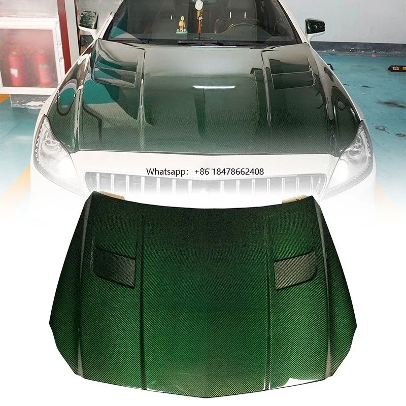 Real Green Carbon Fiber Bonnet Front Hood New Condition Perfect Fit for W218 CLS63