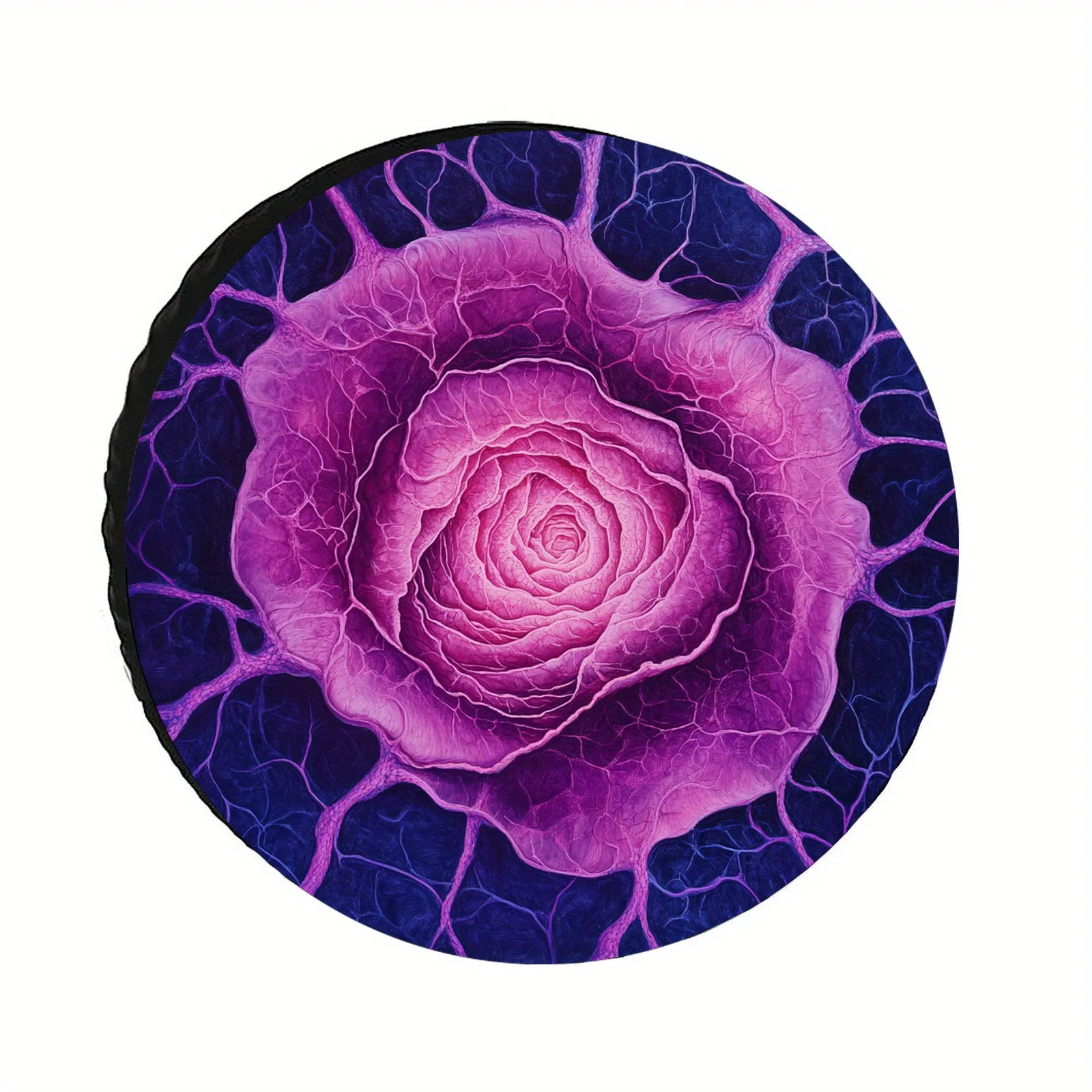 A Beautiful Purple Rose Tire Cover With The Phrase 'Stay Positive', Suitable For Various Vehicles Such As Cars, Rvs, Campers, An