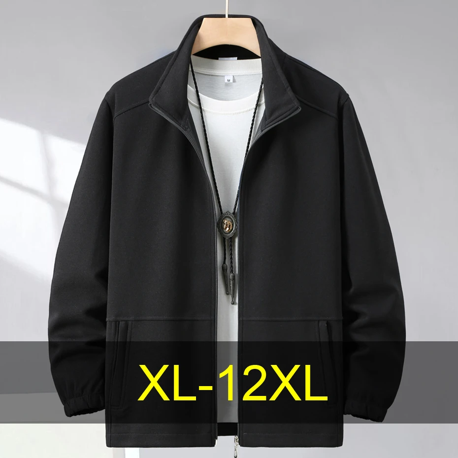 

10XL 12XL Plus Size Jacket Coat Men Spring Autumn Solid Color Stand Collar Jacket Coat Fashion Casual Jackets Male Big Size 12XL