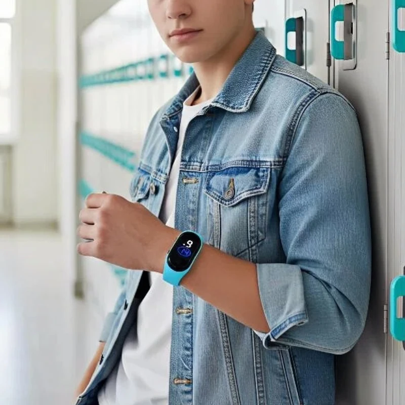 Waterproof Sports Wristband Watch With Led Electronic Fashion Casual Trend Touch Screen For Men Women And Students