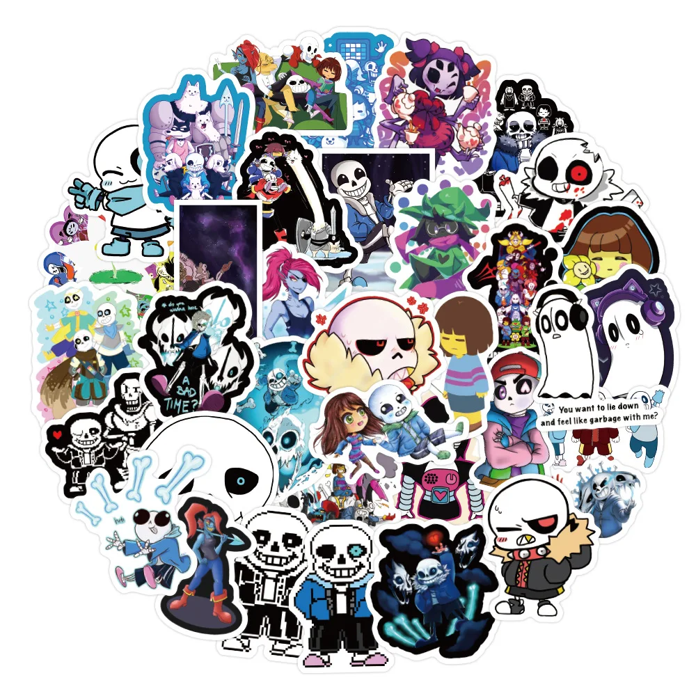 10/30/50PCS Hot Games Undertale Lable Stickers For Luggage Skateboard Motorcycle Computer Children\'s Garffiti Toys Decal Sticker