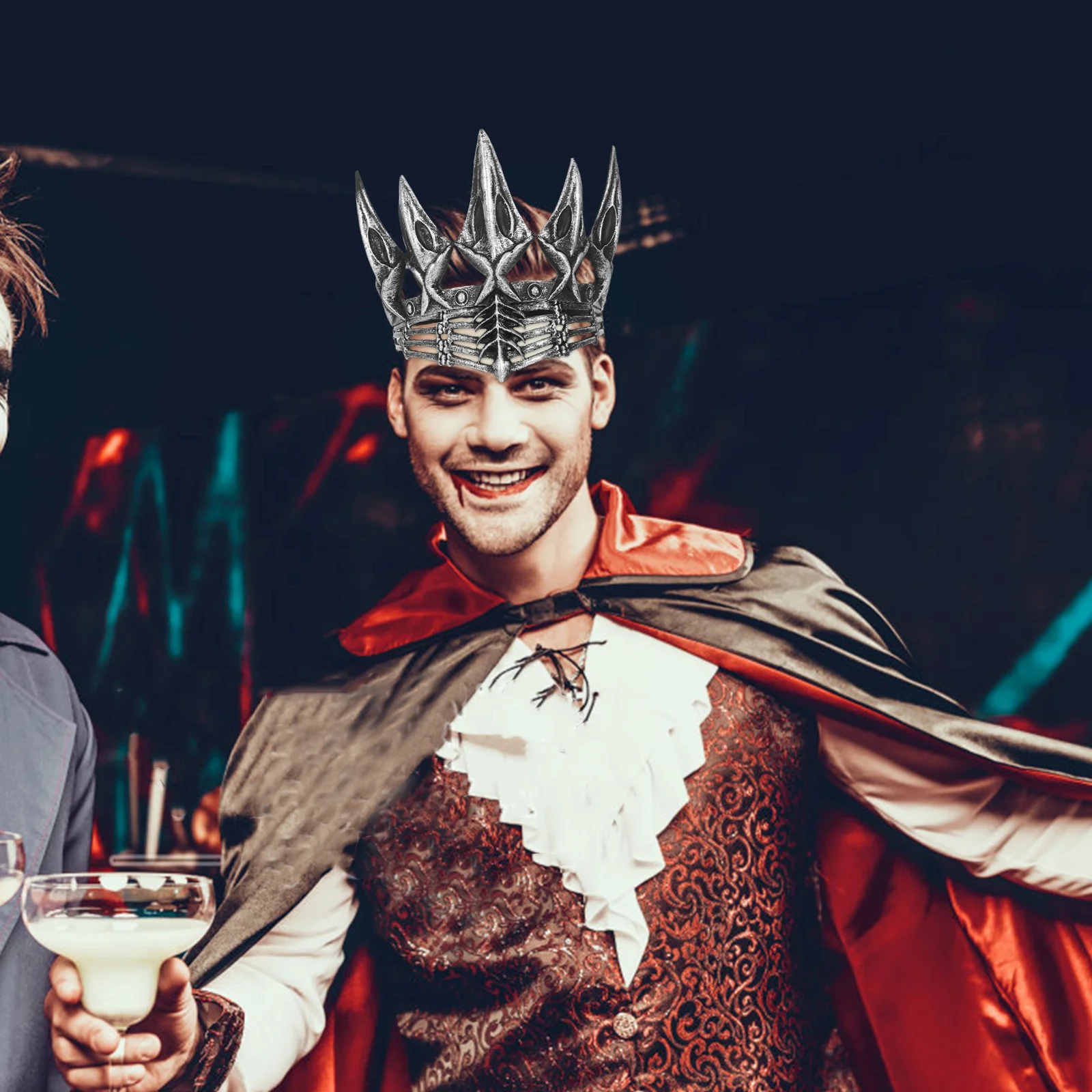 Gothic Cosplay Crown Party Headpiece Decorative Vintage Costume Crown for Men Women Cosplay Party Accessory Costume Prop