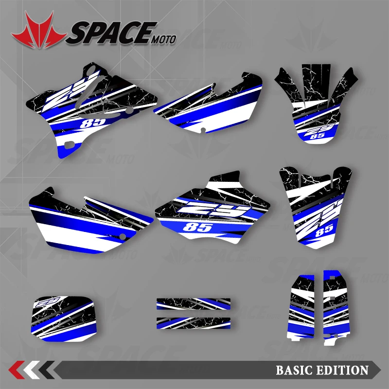 

SPACE Full Set Motorcycle Graphics Decals Stickers Kits Number Name Background Custom For Yamaha YZ85 YZ 85 2002-2014