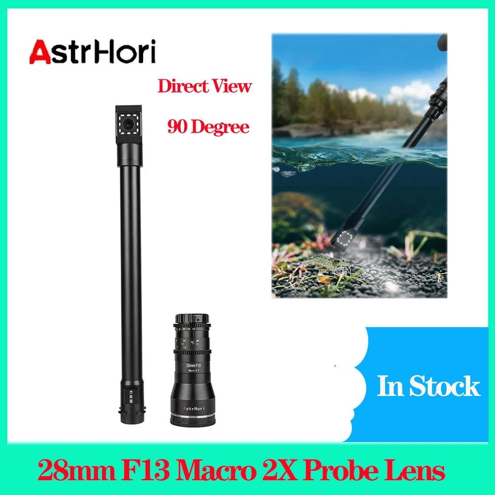 

AstrHori 28mm F13 Macro Lens 2X Probe Lens with Built-in LED Light for Sony E Canon RF EF Fuji X Nikon Z ZF PL L Mount Camera