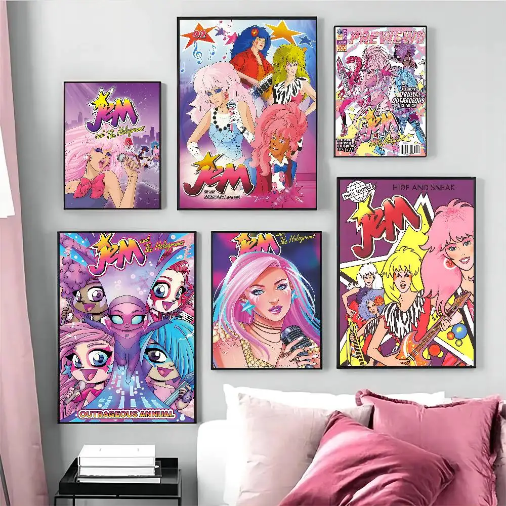 Jem And The Holograms Movie Anime Posters Sticky HD Quality Wall Art Retro Posters for Home Kawaii Room Decor