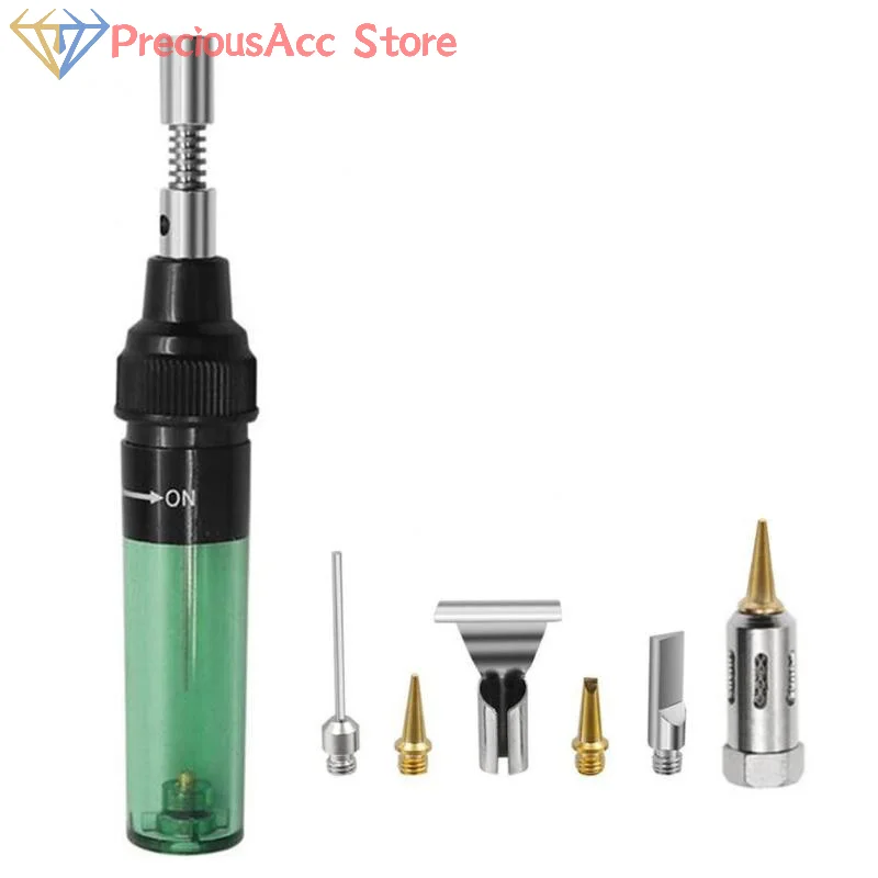 T.Quick Heat Ignition Welding Head Gas Soldering Iron Head Butane Gas Soldering Iron Kit Gas Welding Kit Welding Torch Pen Tool