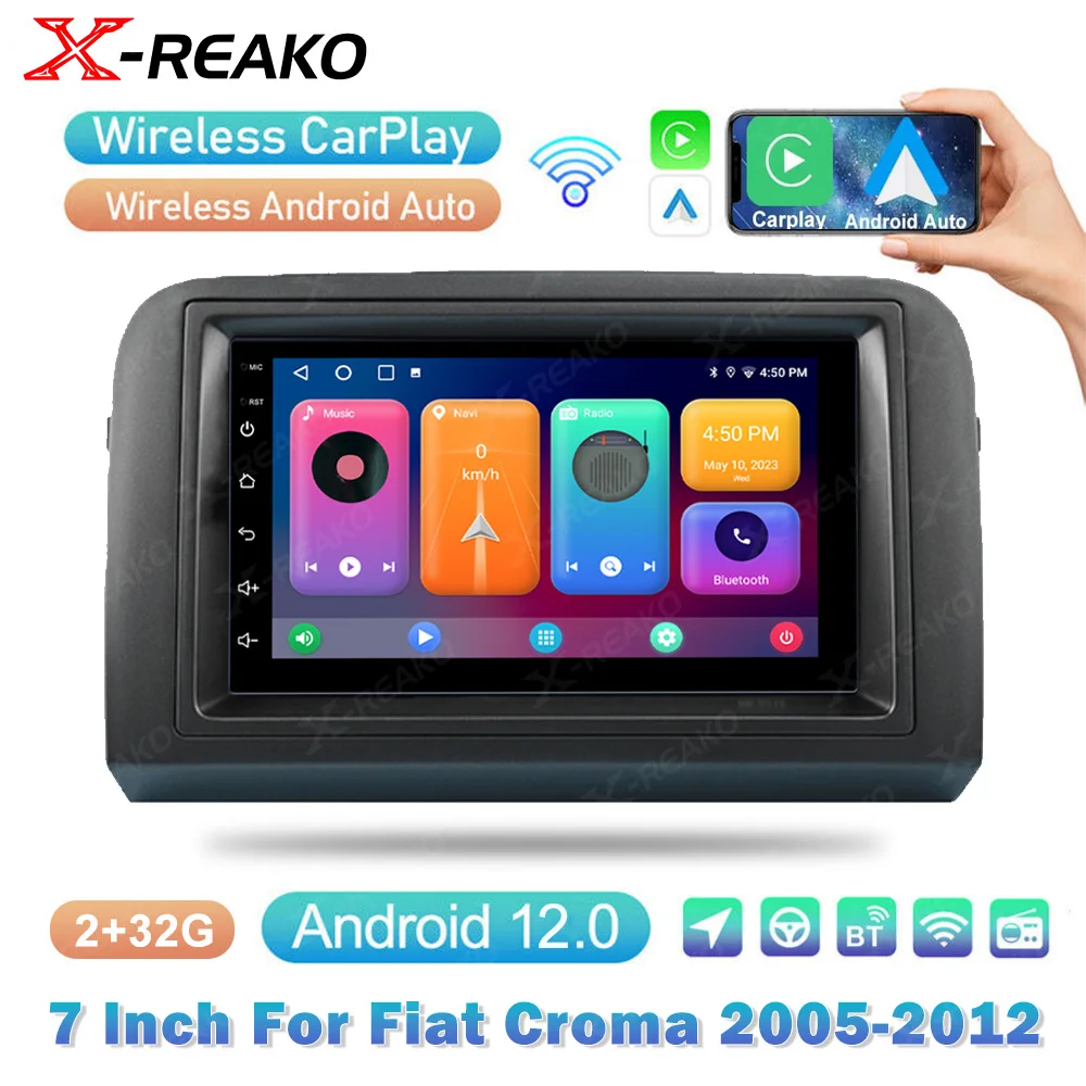 

X-REAKO Car Radio 2Din Android Stereo for Fiat Croma 2005 - 2012 Multimedia Player Navi Head Unit Autoradio Carplay Android Auto