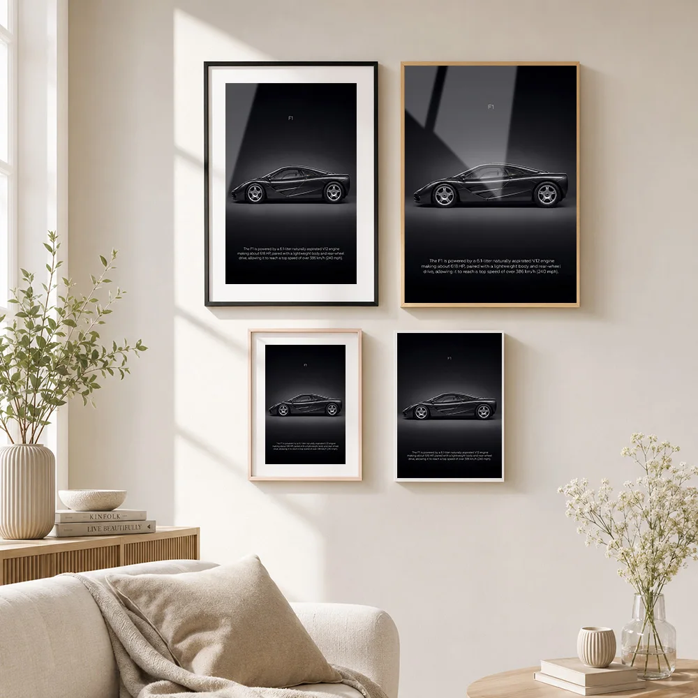 United Kingdom F1 Supercar Framed Aluminum Metal Poster Customized Photo High Speed Grand Prix Style Wall Art For Home Office view 4