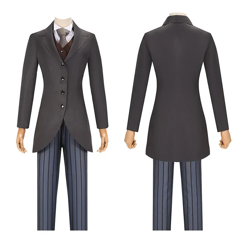 Movie Tim Burton Corpse Bride Costume Victor Van Dort Cosplay Men Ghost Uniform Suit Coat Shirt Vest Pants Tie Halloween Clothes