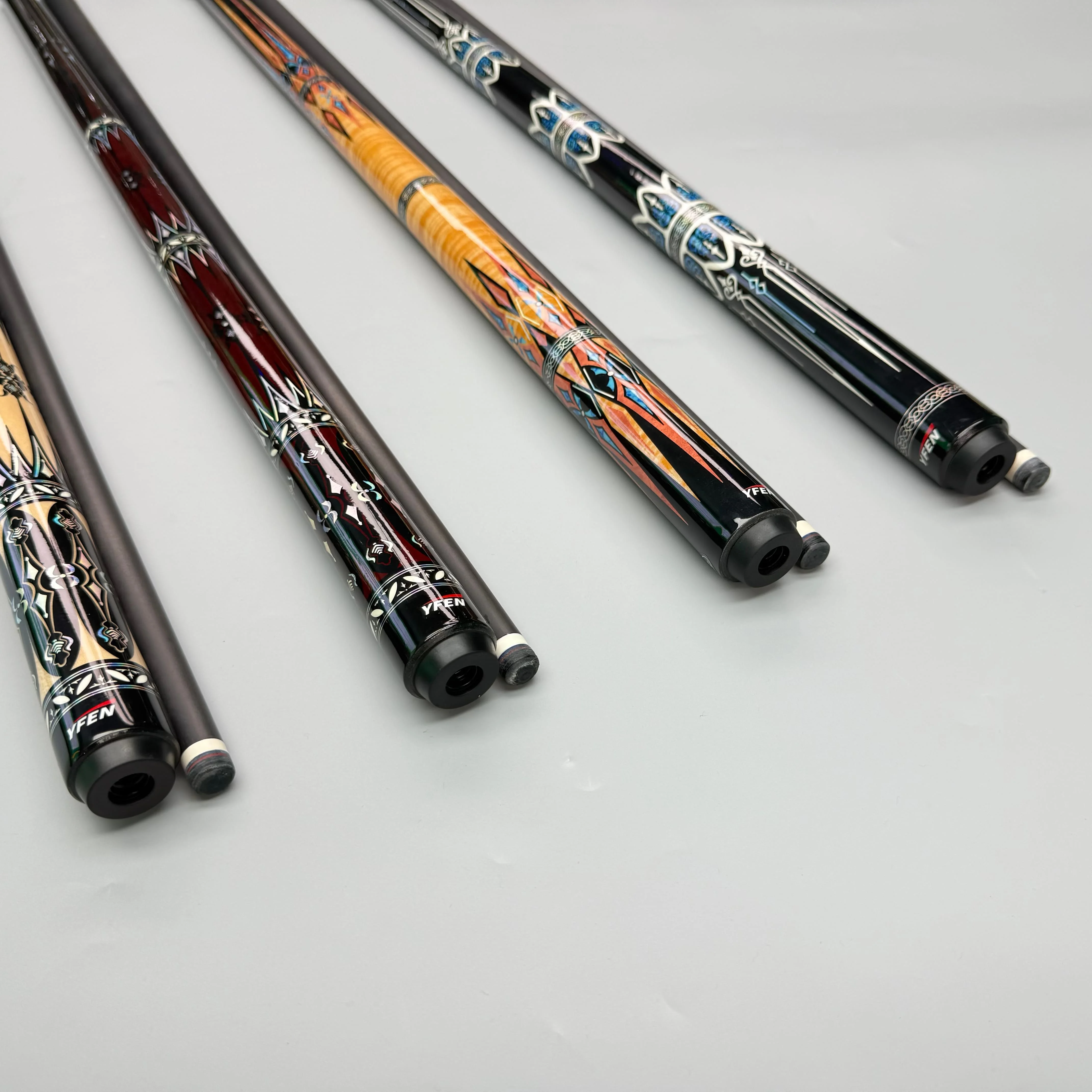 

STLF Yfen High Quality Premium Pool Cue Slippy Cue Stick Durable Full Carbon Billiards Cue with 12.5mm Tip 20oz 19oz