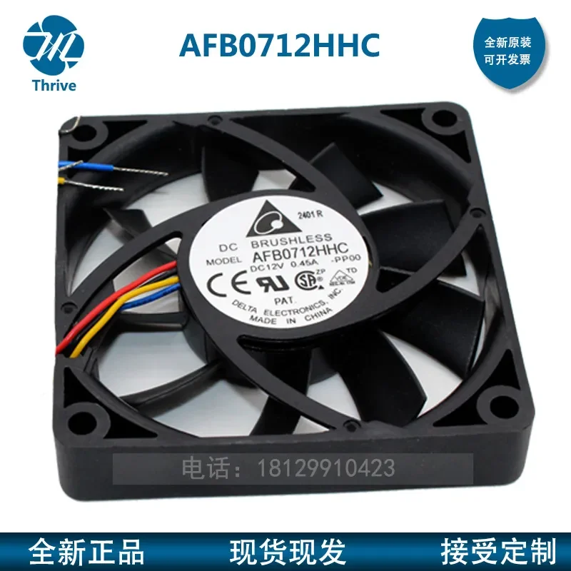 Original Delta 7013 AFB0712HHC DC12V 0.28A 4300 rpm Cooling Fan for Large Air Volume Applications 7 cm