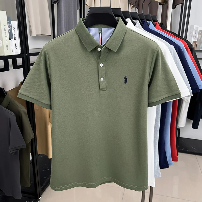 Luxury fashion pony embroidered short sleeve polo shirt men's designer brand summer new business leisure high-end Paul T-shirt image 5