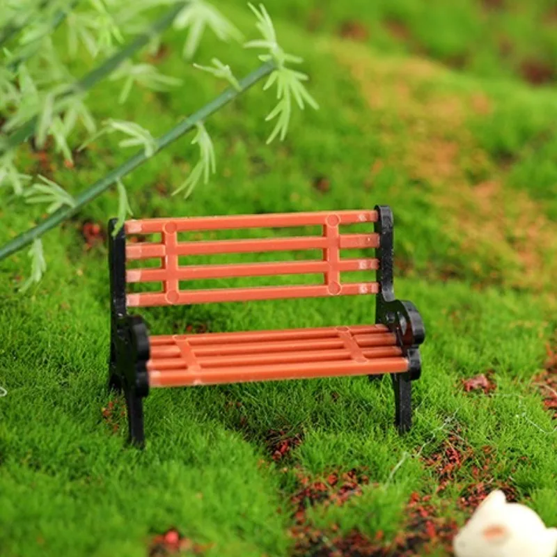 1 pz panca in miniatura sgabelli micro paesaggi sedia in resina artigianato piante grasse bonsai casa delle bambole sedia da parco figurine decorazioni per la casa