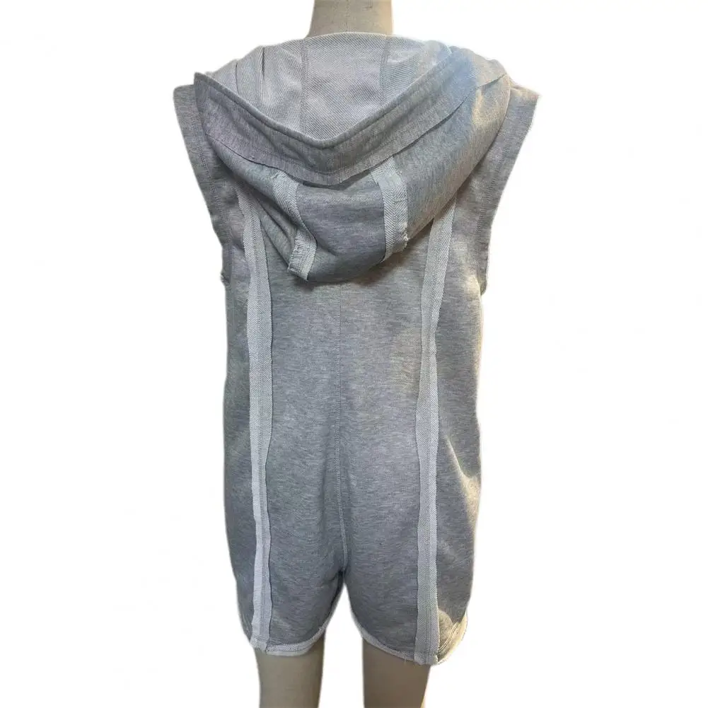 

Women Jumpsuit Loose Style Overalls Boho Solid Color V Collar Playsuits Sleeveless Rompers Summer Casual Clothes With Pockets