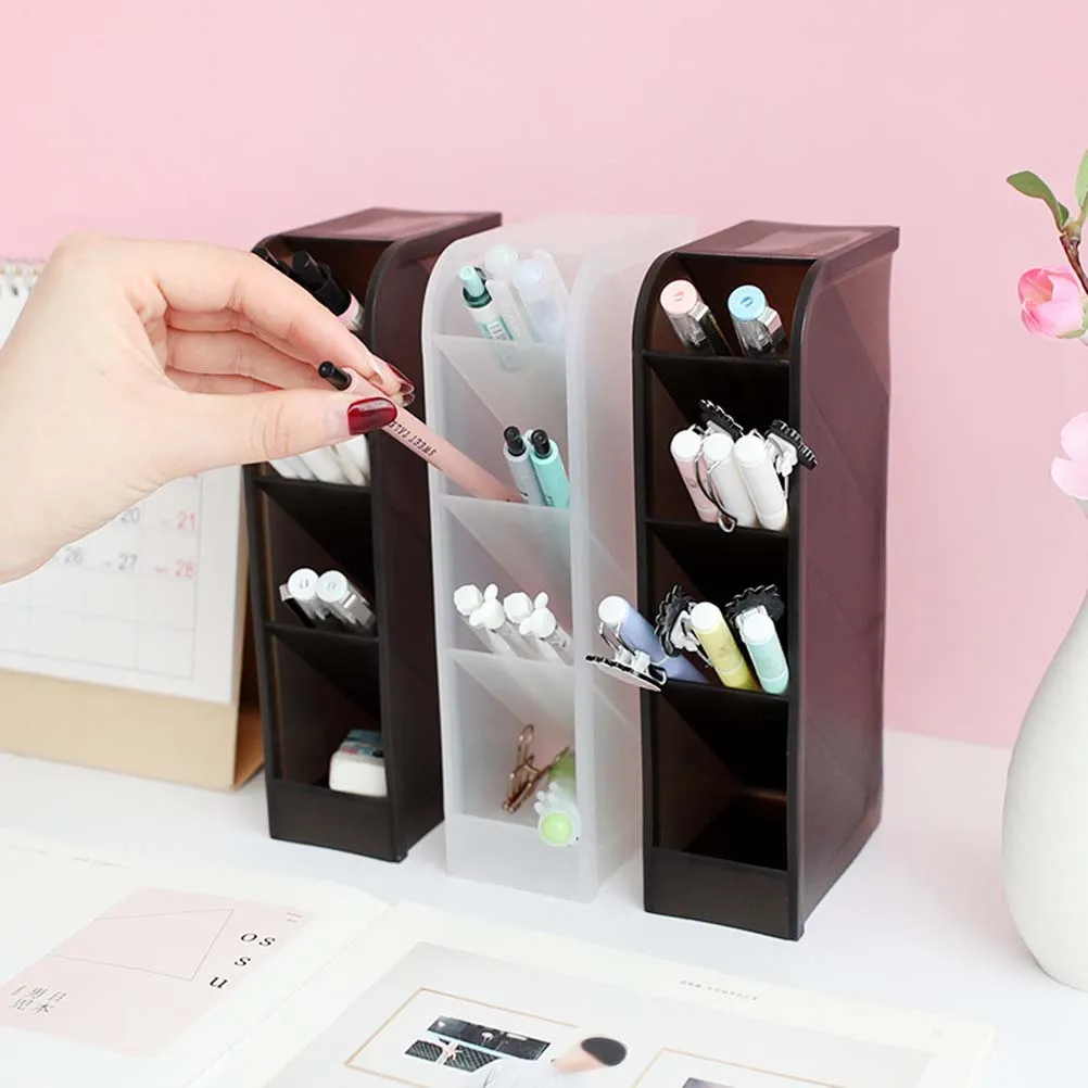 

Pen Storage Box Pencil Holder Desk Desktop Container Stationery Organizer Office