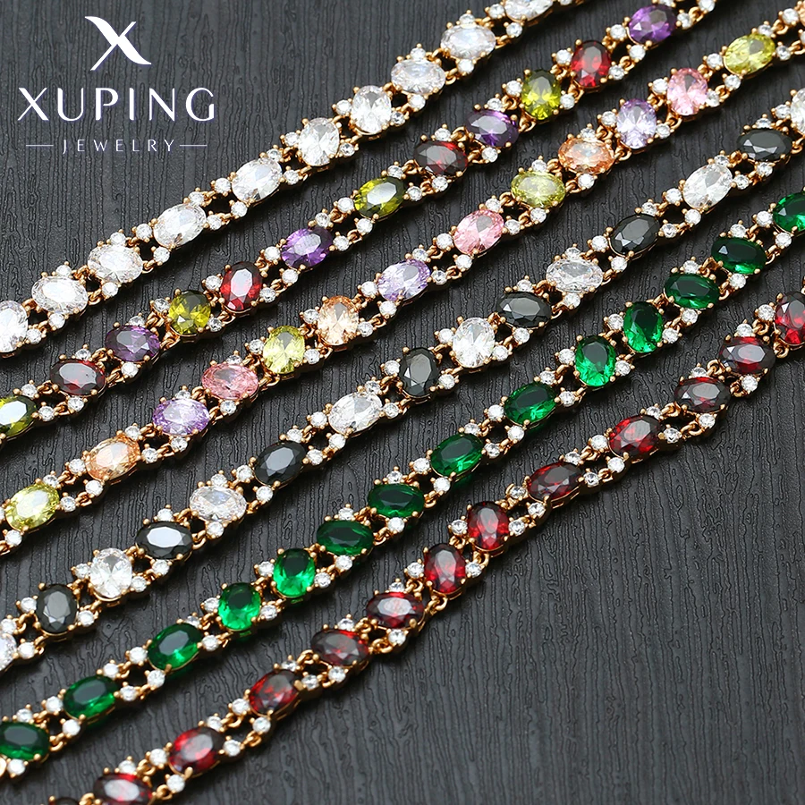Xuping Jewelry Fashion Stone Charm New Gold Color Hand Bracelet for Women Party Birthday Gift X000457985
