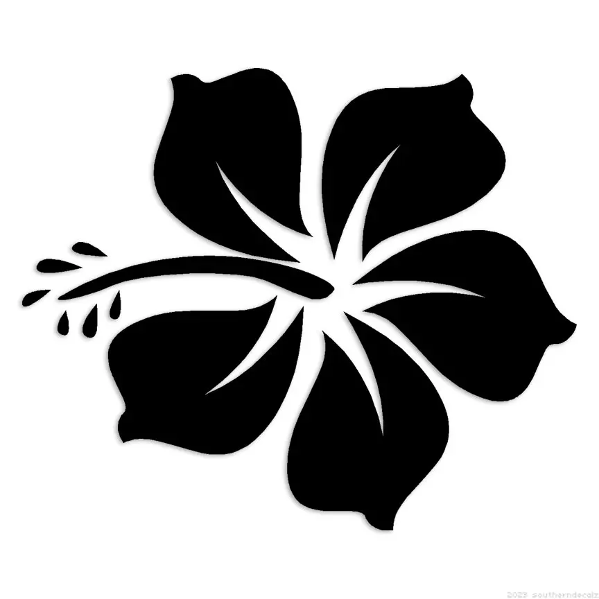 Tropical HibiscusDecal StickerMultiple Colors Retro Laptop Bumper Window Boat Waterproof Vinyl Decal Decoration Cool Cute