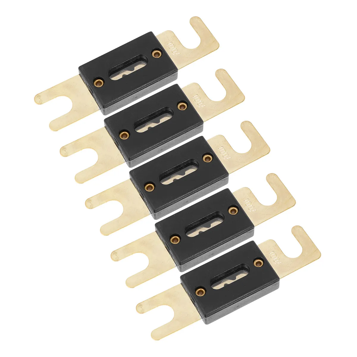 

5Pcs Anl Fuse Gold Plated Inline Fuse for Car Audio Auto Audio Protection Circuit Protection 32V High Conductivity 100A
