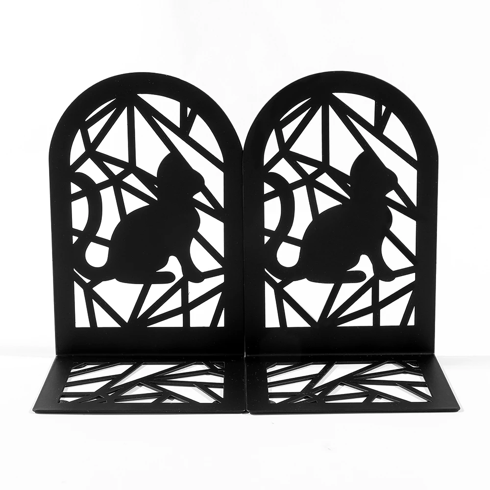 

1Pair Hollow Black Cat Bookends Cat's Shadow Animal Book Holder Desk Office Table Decoration Exquisite Bookends Book Support