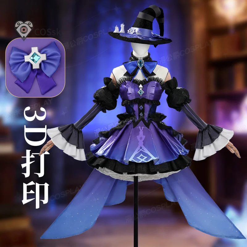 

Genshin Impact Wonderland Manekina Cosplay Costume Candlelit Revelry Dress Halloween Party Outfit for Women Girls Role Play
