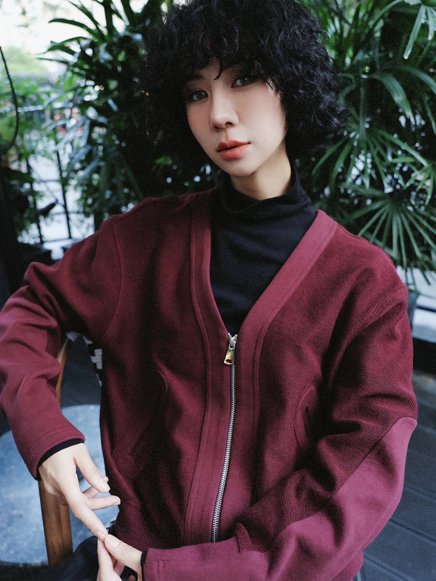 

TT Red V-Ne Open Cardigan Pure Cotton ort Women's Jaet Autumn Winter New Sle Commute Sle Stand Fit Cotton