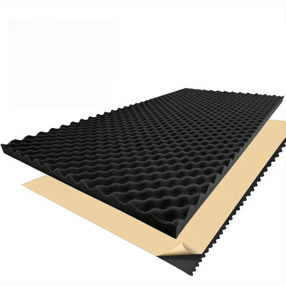 1 rouleau de panneaux insonorisants autocollants noirs en mousse, 2 cm x 50 x 100 cm, isolation phonique et thermique, panneaux muraux insonorisants, insonorisation automobile
