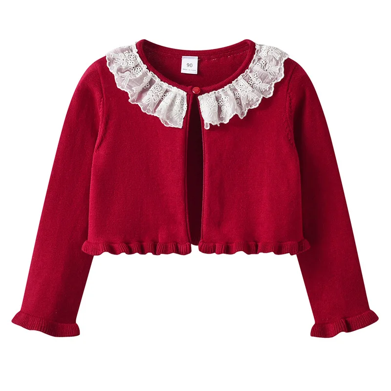 new delivery Long sleeve knitwear cardigan sweater young girl shawl 100%cotton spring autumn coat solid clothes 90-160 2-12y