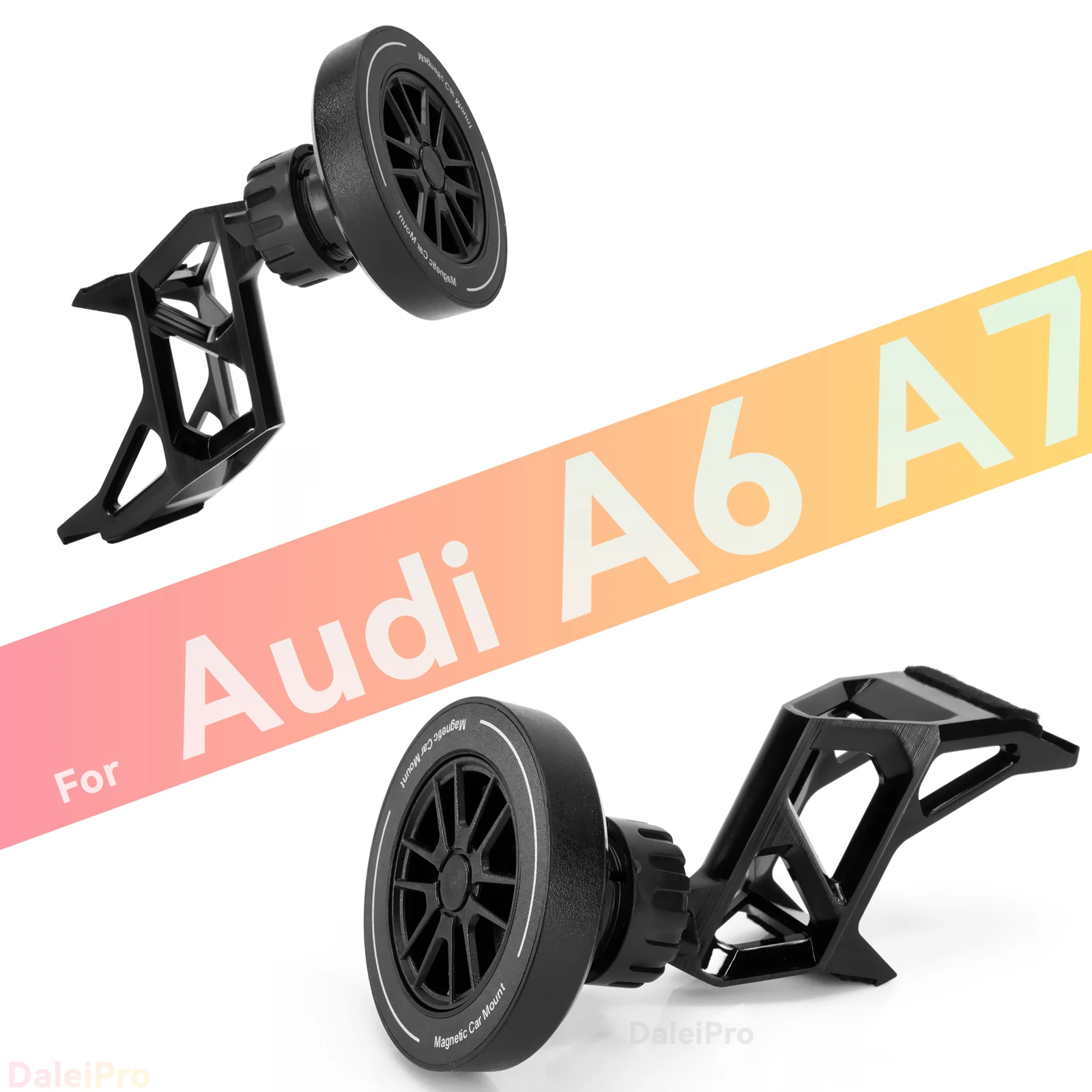 Maßgefertigte Magnetische Handyhalterung mit Luftstromkühlung für Audi A6 C8 2019-2024 2025 S6 A7 S7, 360° Drehbar ° Schwenkbarer Halterungssockel – Detail 4