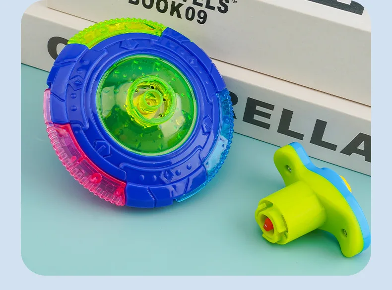 UFO Blinkende Flügel Kreisel Kinder Gyro Leuchten Spielzeug Kinder LED Musik Gyroskop Launcher Rotierenden Spielzeug Spaß Geburtstag Party Gefälligkeiten – Detail 10