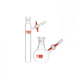 Laboratorio rettifica bocca tubo di reazione trasparente porta a sezione Tetrafluoro tubo Schlenk forniture chimiche 10-250ml