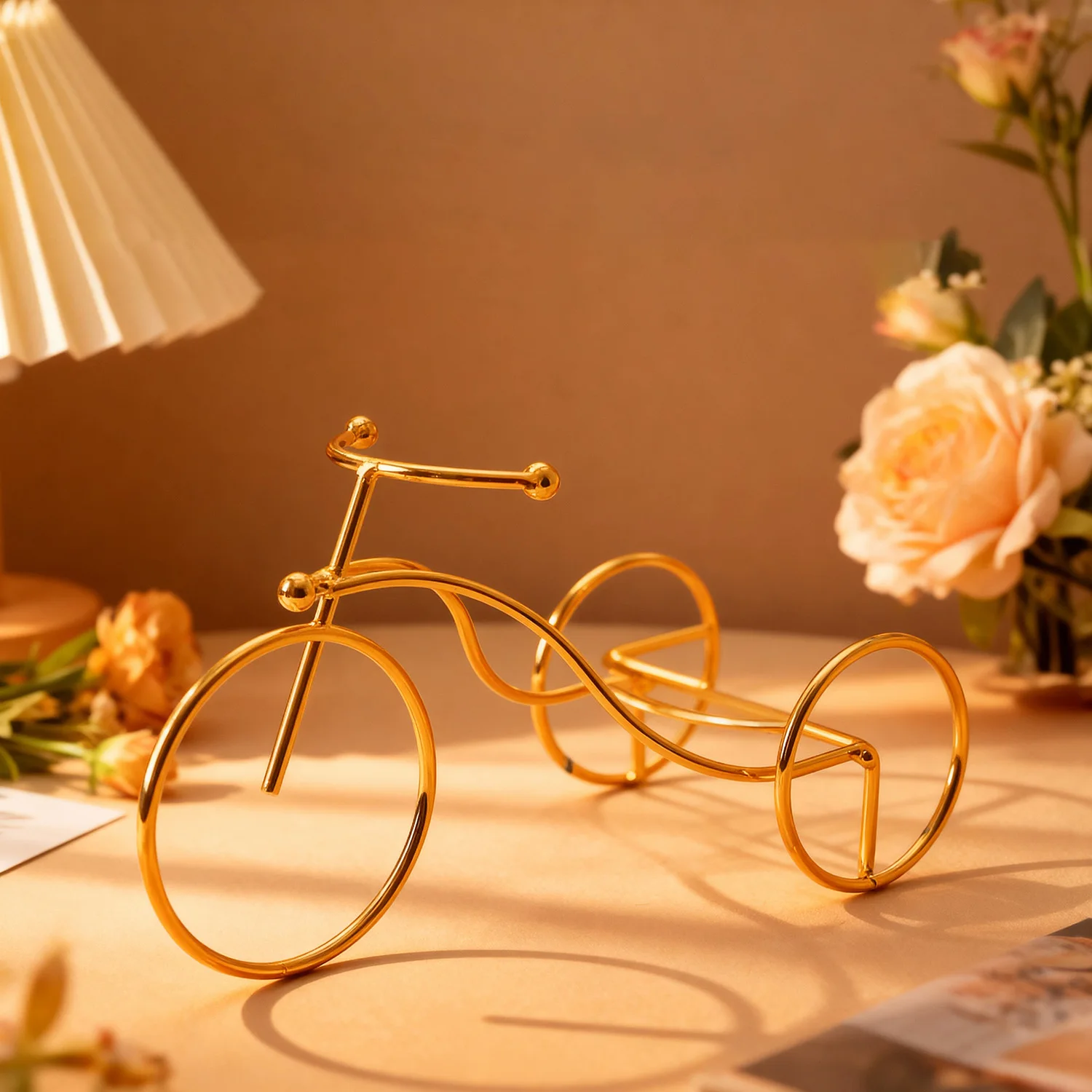 Metal Bicycle Candle Holder / Diffuser Stand, Decorative Tricycle Rack, 2 Colors (Black/Gold), Creative Home Decor Gift,