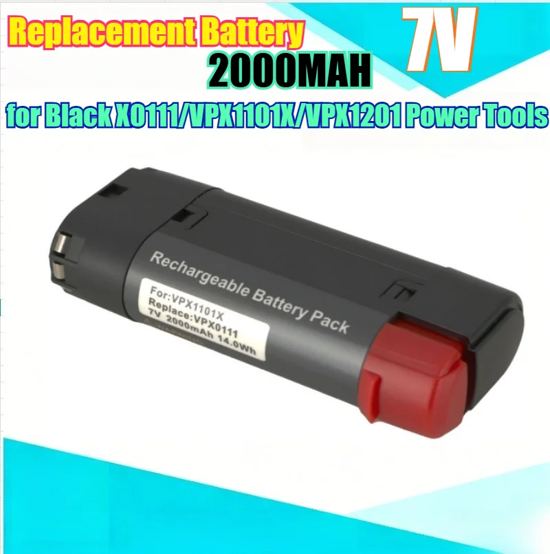 

2000mAh 7.2V Replacement Battery for Black X0111/VPX1101X/VPX1201 Power Tools Li-ion 18650 Battery Pack with Fast Charging