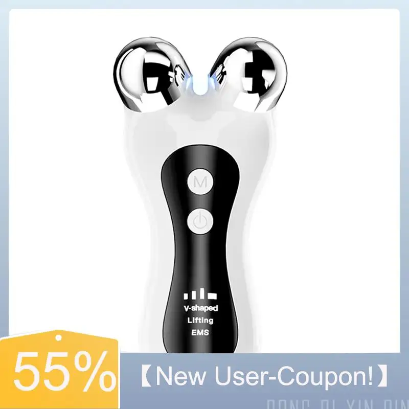 A60T Nieuwe elektrische V-Face Lift Roller Massager EMS Microstroom Sonische trillingen Gezichtslifting Huid Draai Massage Schoonheid