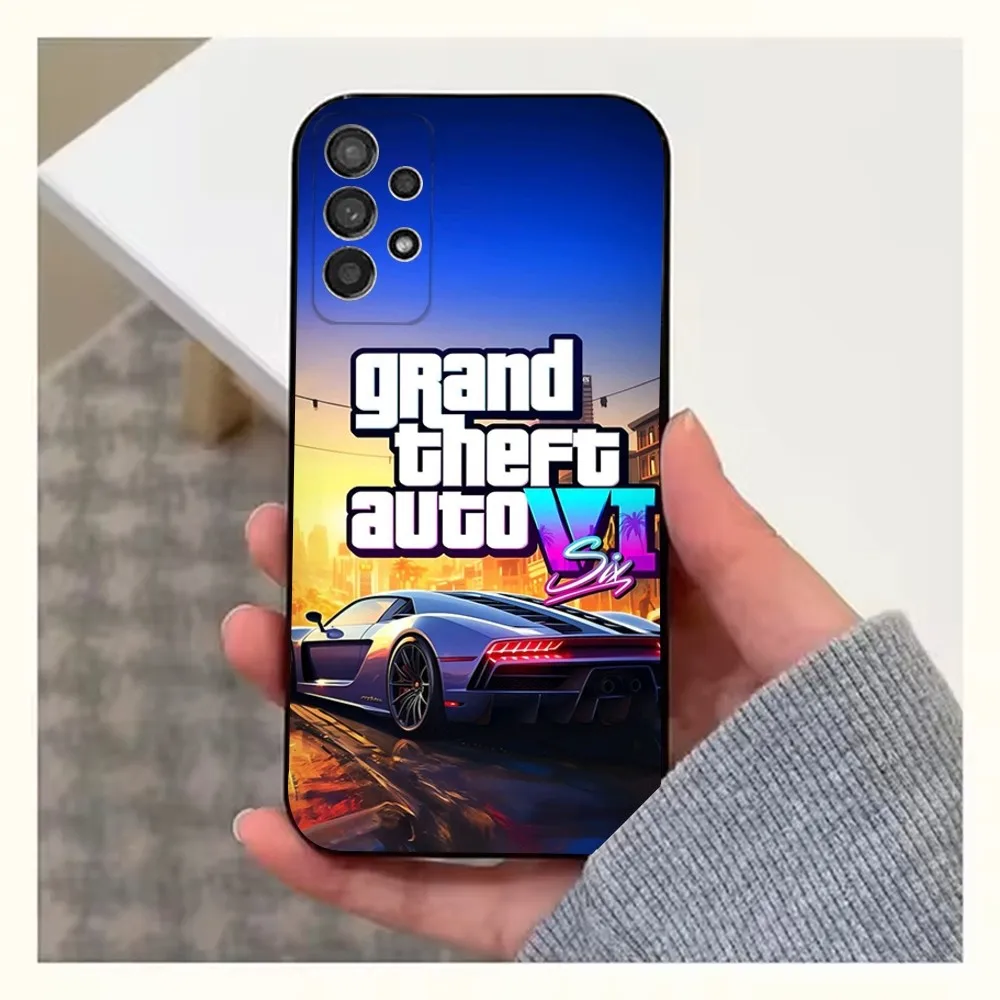 Game G-GTA 6 Vice City Phone Case For Samsung S25,S24,S23,S22,S20,S21,S10,Ultra,Plus,Lite,FE,Soft Silicone Black Cover