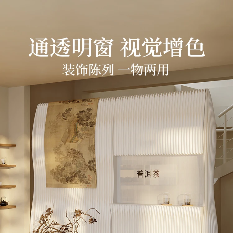 Partition wall simple self-installation folding movable screen background panel bright window paper wall