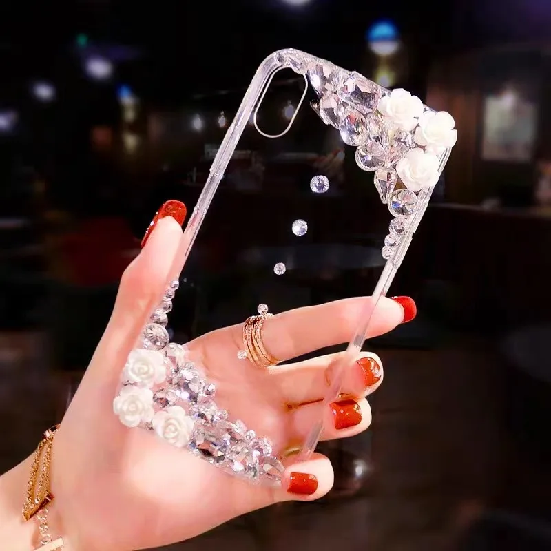 Luxury Diamond Mobile Phone Case for iPhone, 15, 14, 13, 12, 11 Pro Max, XR, 7, 8 PLUS