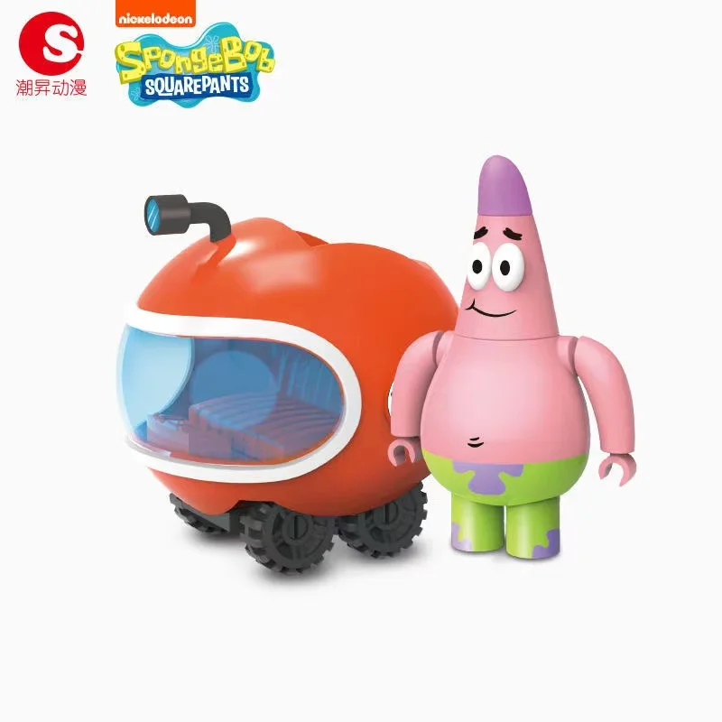 4pcs SpongeBob SquarePants 만화 캐릭터 운전 면허증 훈련 클래스 인형 장식 패트릭 스타 어린이 장난감 선물