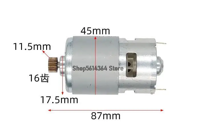 

775 motor 18V 16 Teeth High-speed Large Torque 775 DC Motors with 11.5mm Gear for Electrical Power Tool Micro Machine