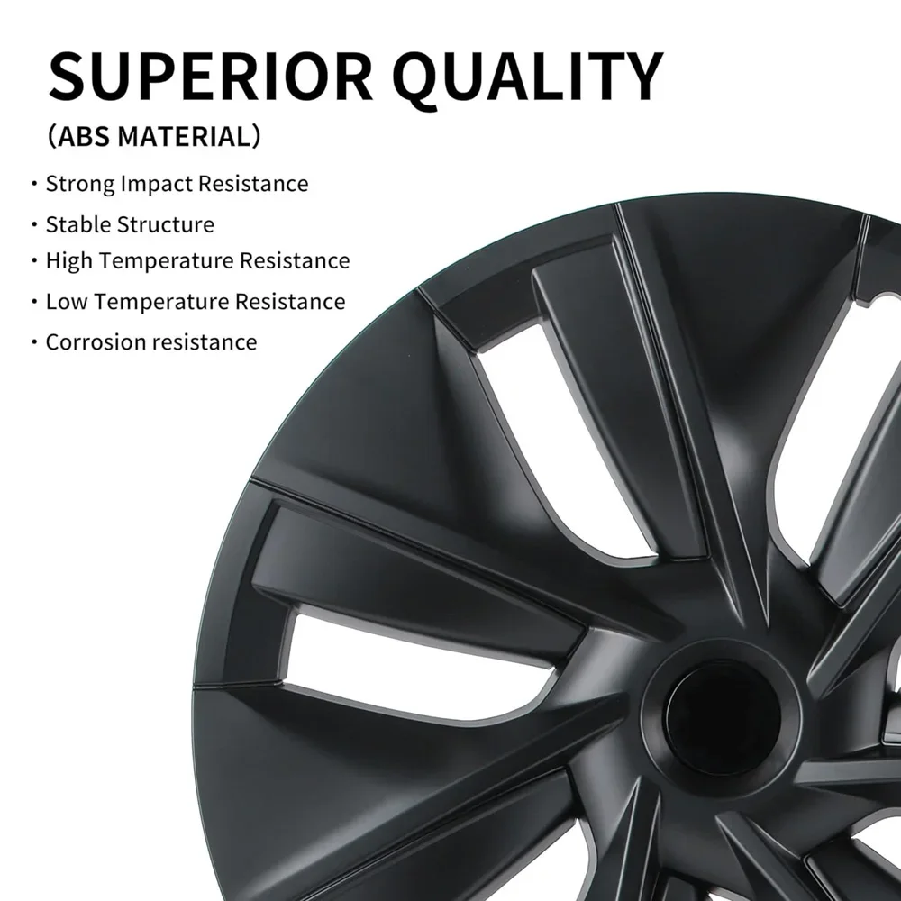 XVIP ABS 19 Inch Hubcaps Gemini Style Original Car Model OEM Style Wheel Cover Matte Black Rim Protector For Tesla Model Y 21-23