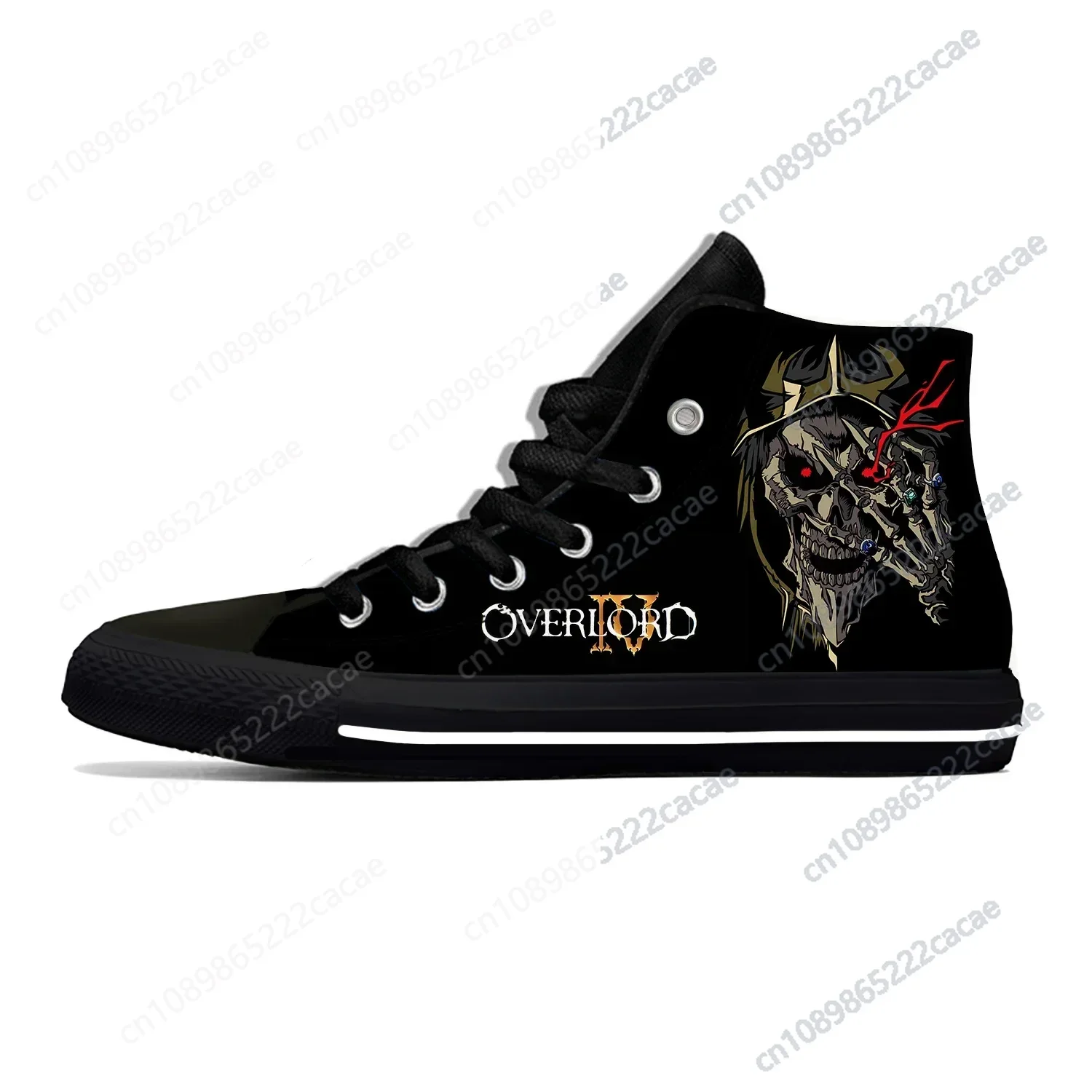 

Hot Anime Overlord Lightweight Black Cloth 3D Print Funny Fashion High Top Canvas Shoes Mens Womens Casual Breathable Sneakers