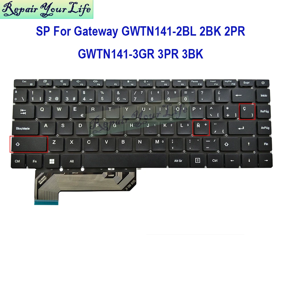 Spanish Laptop Keyboard For Gateway GWTN141-2 2BK 2BL GWTN141-3 3PR 14.1 GWTN141-2PR GWTN141-3BK GWTN141-3GR SP/ES Latin Teclado