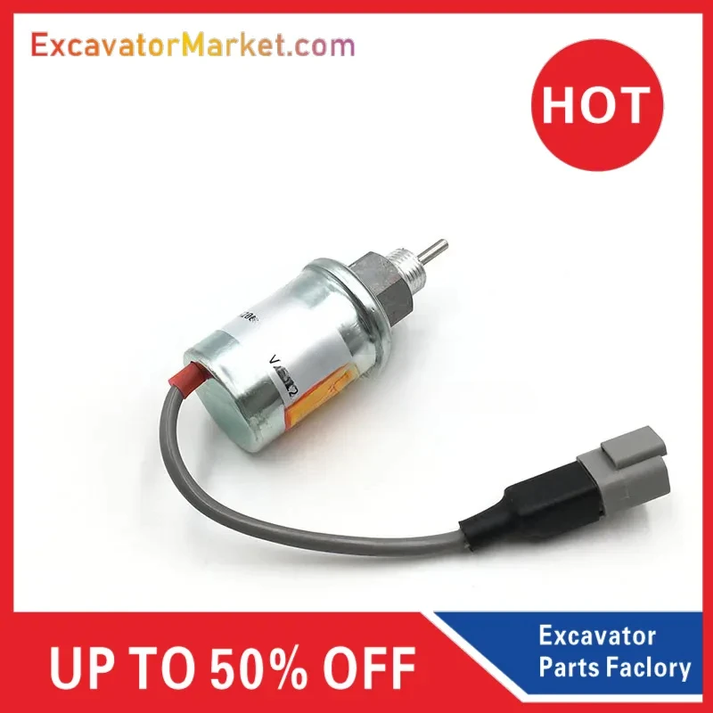 for Excavator Oil Cut-off Valve Perkins Engine Flame Out Solenoid Valve U85206452 185206452