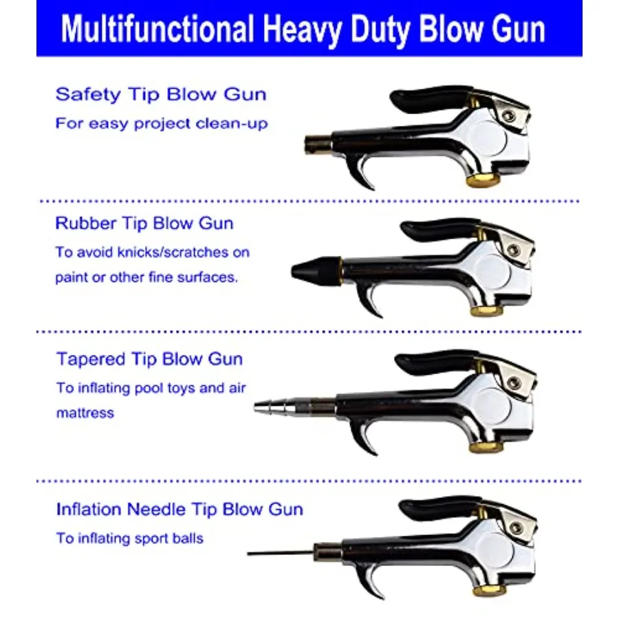 YOTOOヘビーデューティーエアコンプレッサーアクセサリーキット20点セット、1/4インチ×25フィートポリウレタンエアコンプレッサーホース100PSIタイヤ付き