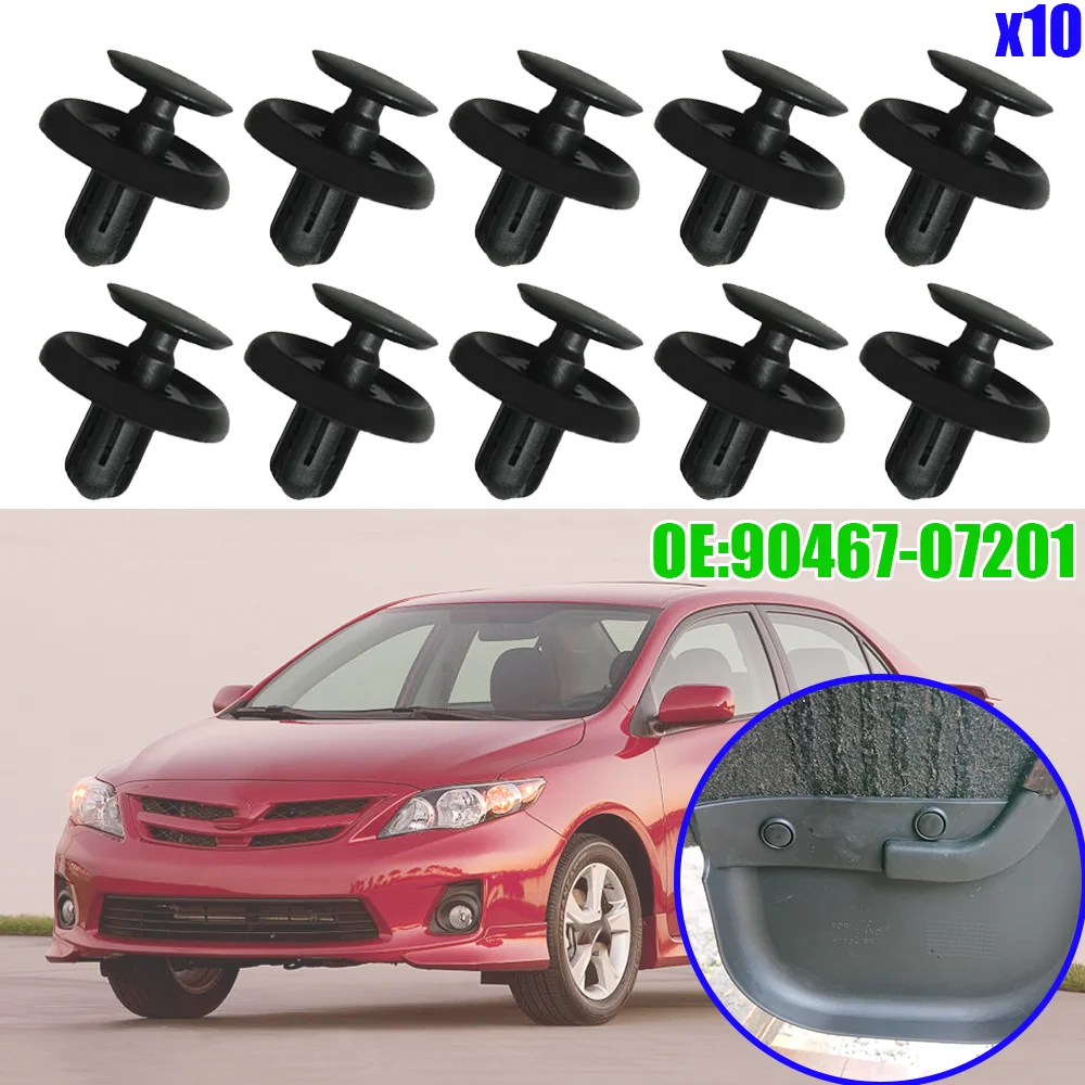 10x 9046707201 Car Engine Cover Fender Clip For Toyota Corolla E120 E140 E160 2002 2003 2004 2005 2006 2007 2008 - 2019