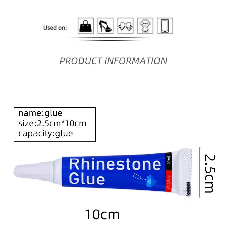 QIAO New Rhinestone Glue 10mL Multi-purpose B7000 for Jewelry,Bead,Rhinestones,Fabric DIY High Viscosity Adhesive Glues