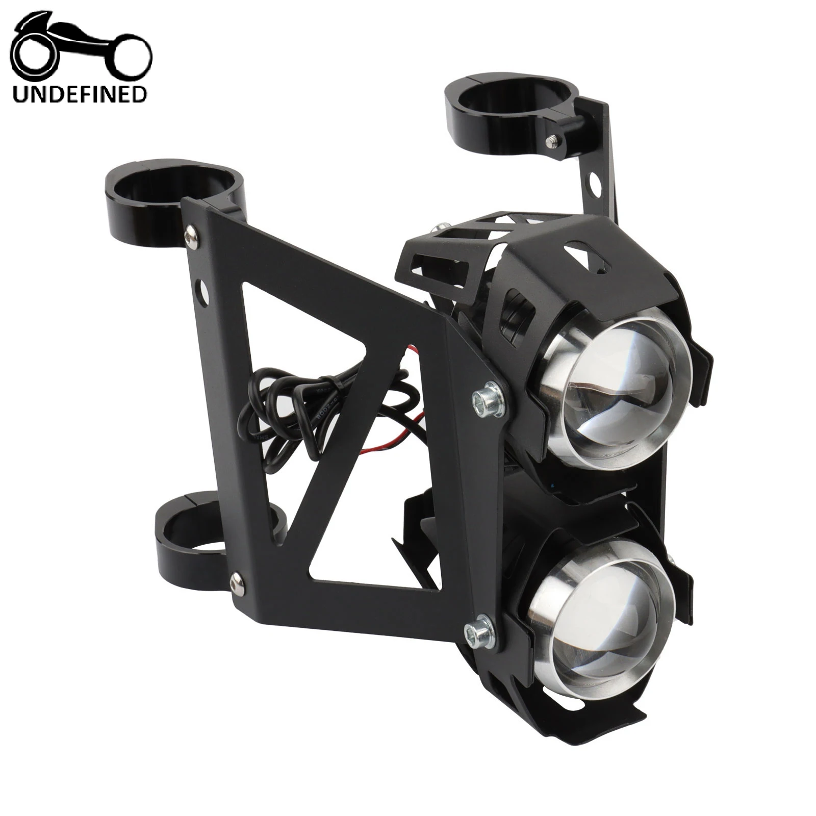 41Mm-45Mm Vork Mount Twin Koplamp Running Mistlamp Zwart Beugel Universele Voor Motor Dirt Bike Scooter projector Spotlights