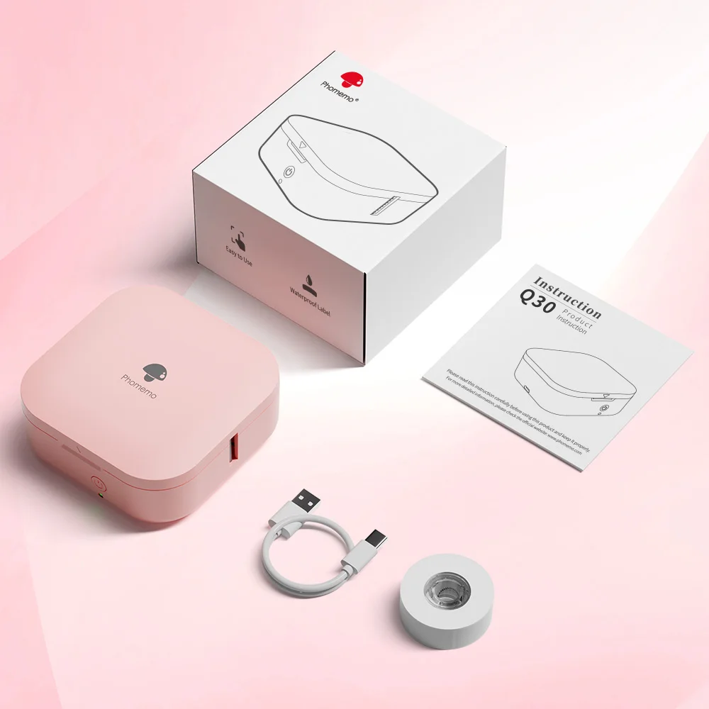 

Phomemo Q30 Portable Label Printer Mini Wireless Bluetooth Label Maker for Multi-Color Adhesive Label Sticker School Home Office